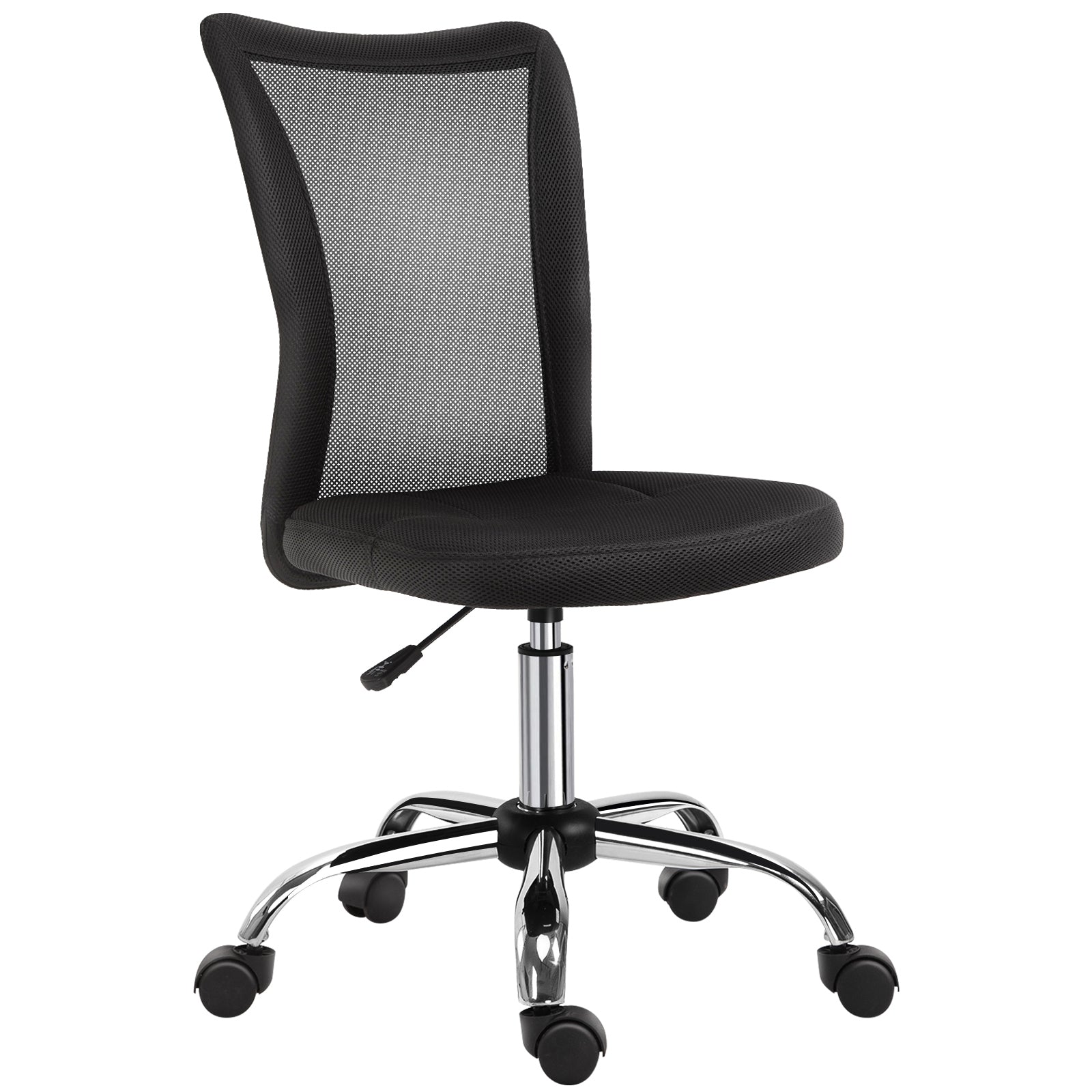 Chaise de Bureau Ergonomique, Fauteuil de Bureau, Hauteur Réglable, Piètement Chromé Noir