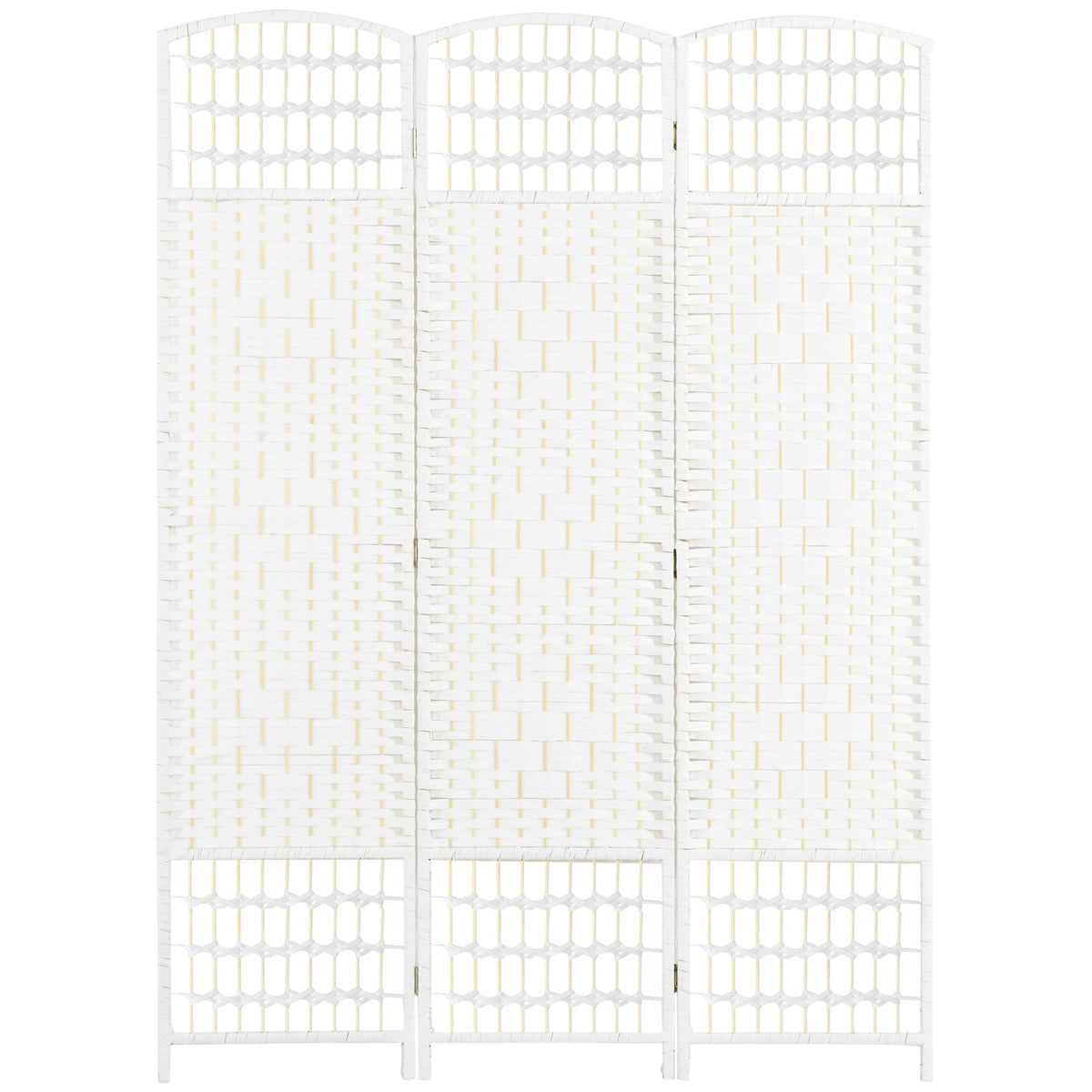 Paravent intérieur en bois séparateur de pièce cloison pliable 3 panneaux 120 x 170 cm blanc