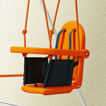 Balançoire portique pour enfants de 6 à 36 mois capacité de charge de 25 Kg en acier hauteur 122 cm orange