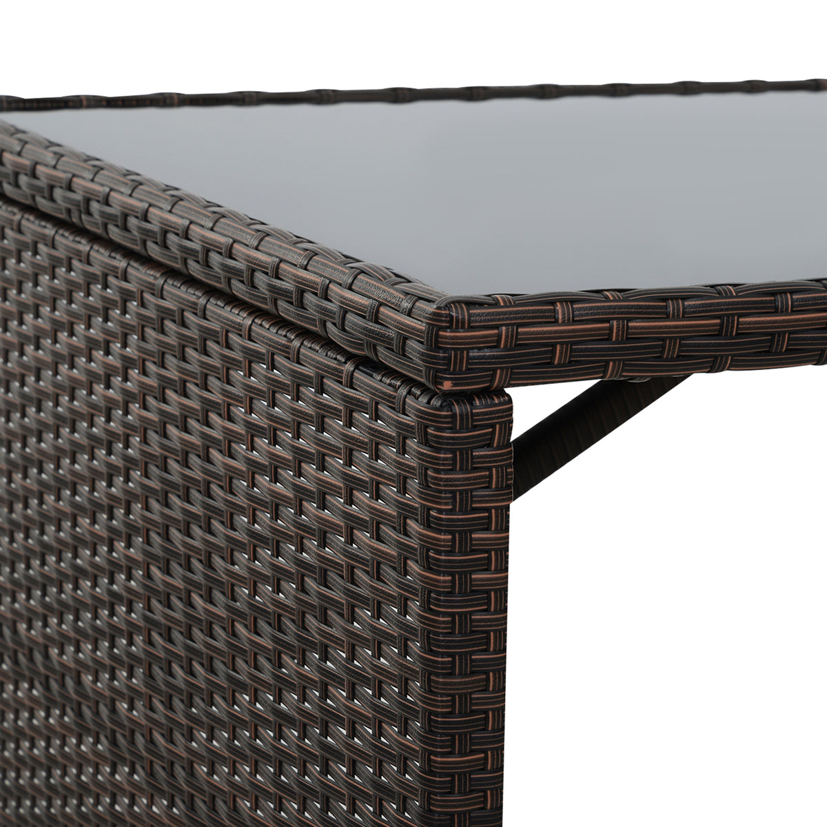 Ensemble salon de jardin encastrable 4 chaises monoblocs avec coussins déhoussables et table résine tressée