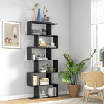Bibliothèque étagère Zig zag Design Contemporain 80L x 23l x 192H cm 6 Niveaux Noir