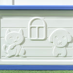 Lot de 2 niches pour chien extérieure en plastique maison pour chiens avec bouches d'aération bleu et blanc