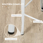 Lot de 4 tabourets de bar industriel avec dossier repose-pied hauteur assise 76 cm métal crème