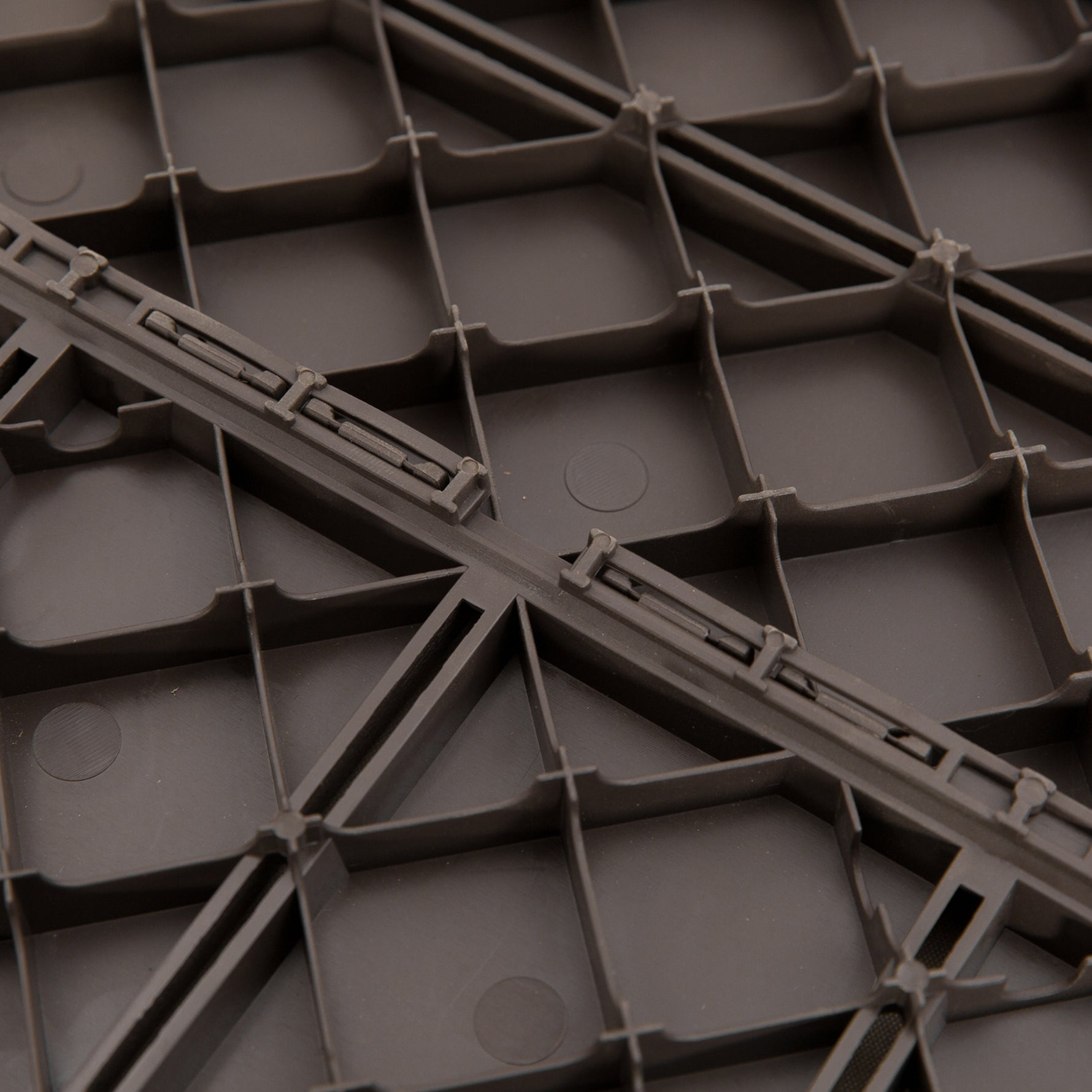 Caillebotis - Dalles terrasse - Lot de 18 - emboîtables, Installation très Simple - Petits Carreaux Composite Plastique