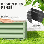 Carré potager de jardin potager surélevé, acier galvanisé, résistant à la rouille 120x120x30cm, vert clair