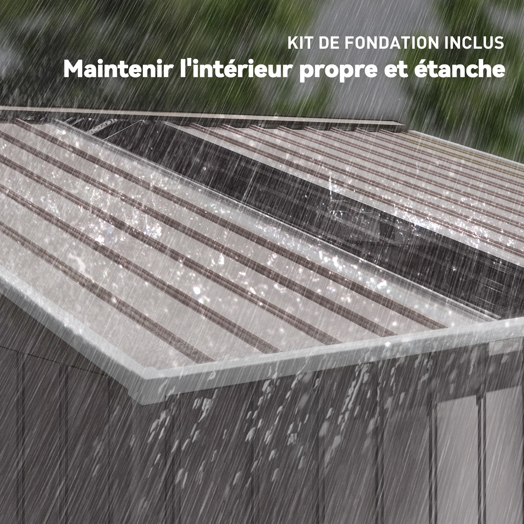 Abri de jardin 5,4 m² 2,77 x 1,95 x 1,92 m kit de fondation porte coulissante ventilations tôle acier, gris clair