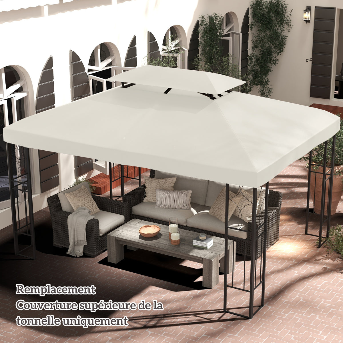 Toldo de repuesto para cenador crema 3 x 4 m