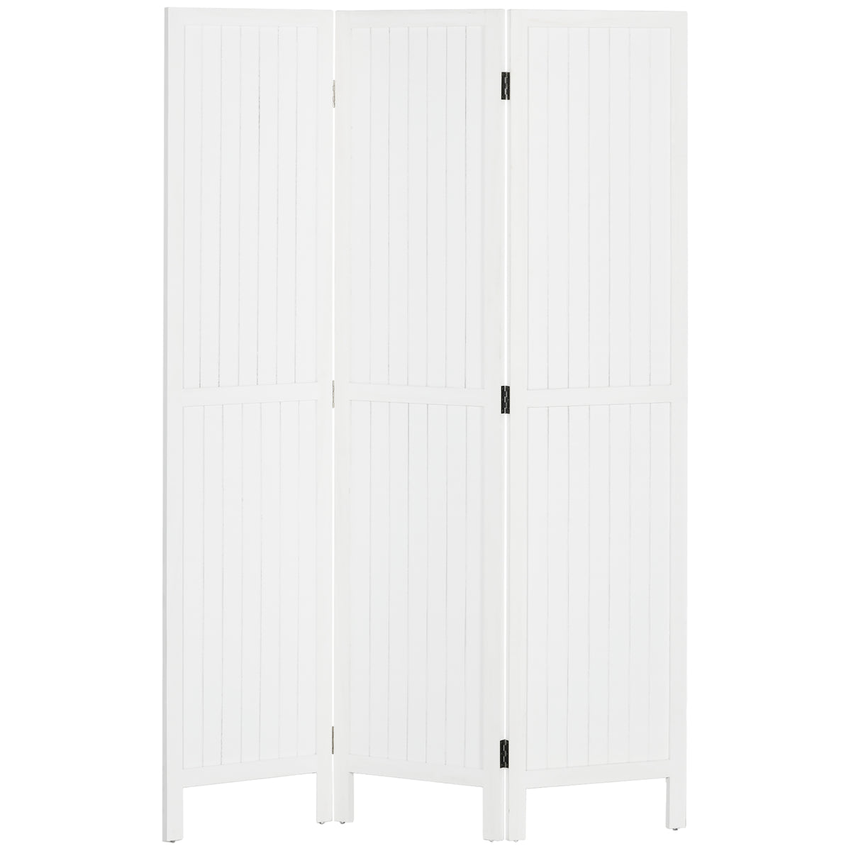 Paravent en bois séparateur de pièce closion intérieur pliable 3 panneaux en bois 120 x 170 cm blanc