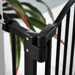 Barrière de sécurité pour chien extensible 74-80 cm fermeture automatique fixation par pression sans percer noir