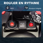 Quad électrique enfant 6V, voiture électrique enfants ATV, musique et phares LED, pour 18-56 mois, 70x42x45cm, rouge