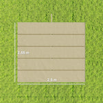 Toile de toit pour pergola tonnelle rétractable de 3 x 3 m - toile uniquement 250 x 255 cm beige