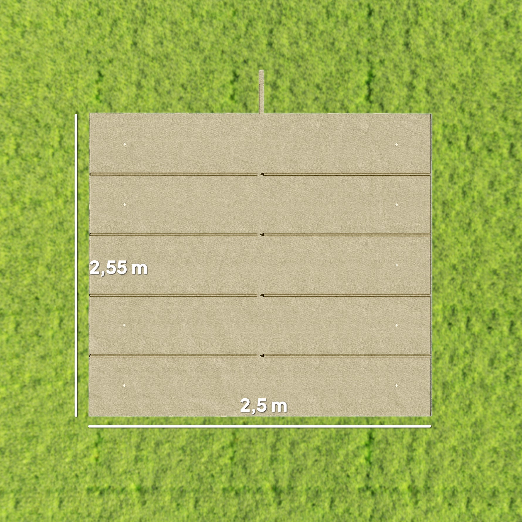 Toile de toit pour pergola tonnelle rétractable de 3 x 3 m - toile uniquement 250 x 255 cm beige