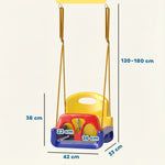 Altalena 3 in 1 evolutiva per bambini con schienale e barra a T rimovibili, per interno ed esterno, altezza regolabile