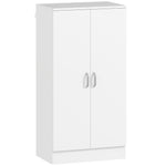 Meuble à chaussures 14 paires armoire à chaussures 7 niveaux avec 6 étagères réglables 2 portes à fermeture douce blanc