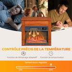 Cheminée électrique 1000W/2000W, fausse cheminée effet flamme 3D à 6 couleurs et 3 luminosités, 68,5x27,5x63cm, marron-5