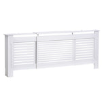 Cubrerradiador de diseño contemporáneo, longitud extensible 139-208,5 x 20,5 x 82,5 cm, MDF blanco