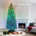Sapin de Noël artificiel 180 cm, arbre de Noël, lumières LED synchronisées colorées et télécommande, 899 pointes, vert