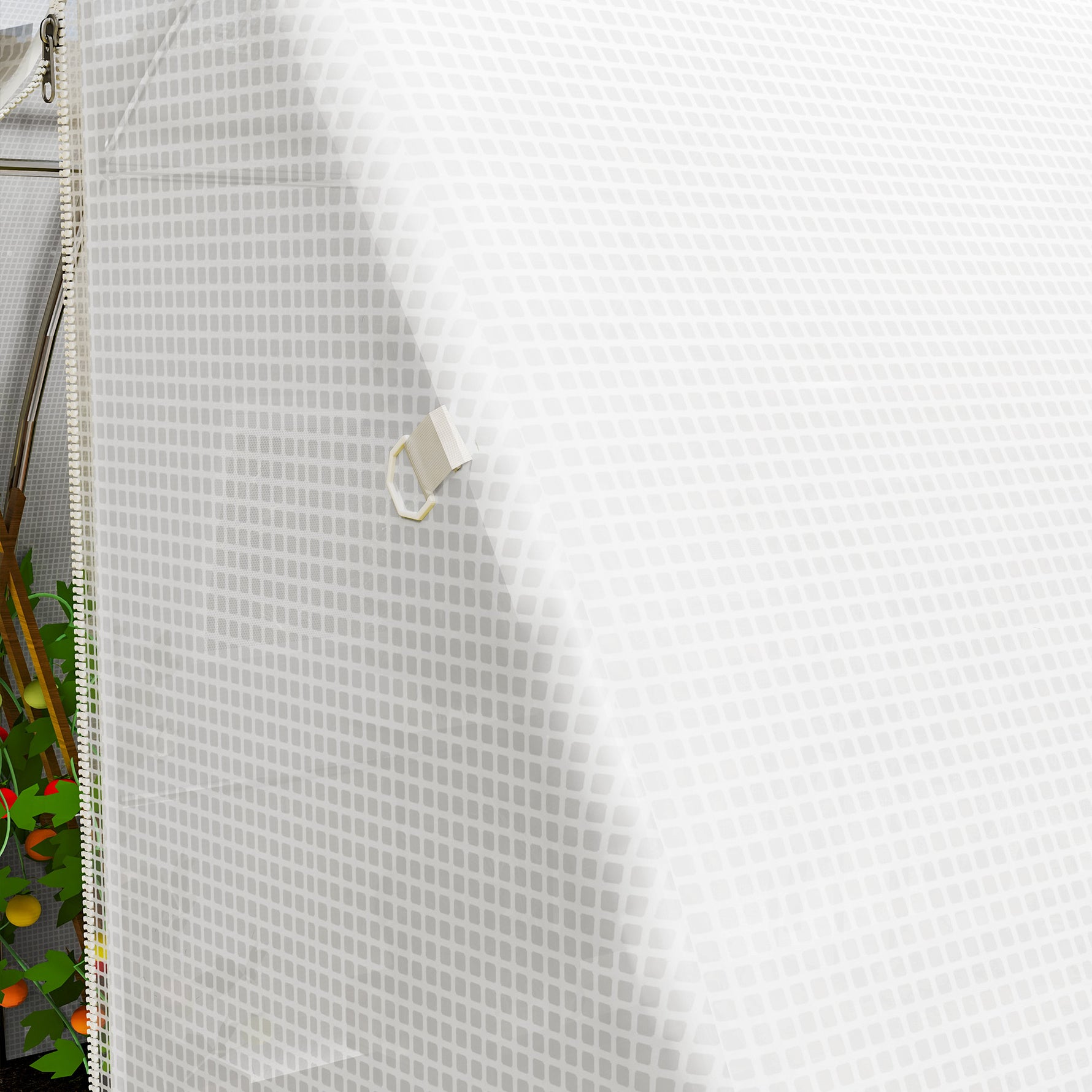 Bâche de rechange serre tunnel 12 m² 4 x 3 x 2 m PE anti-UV imperméable 8 fenêtres + porte enroulable zippée blanc