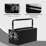 Caja de herramientas metálica - maletín de herramientas - caja de herramientas de 3 niveles con 5 bandejas retráctiles - chapa de acero negro