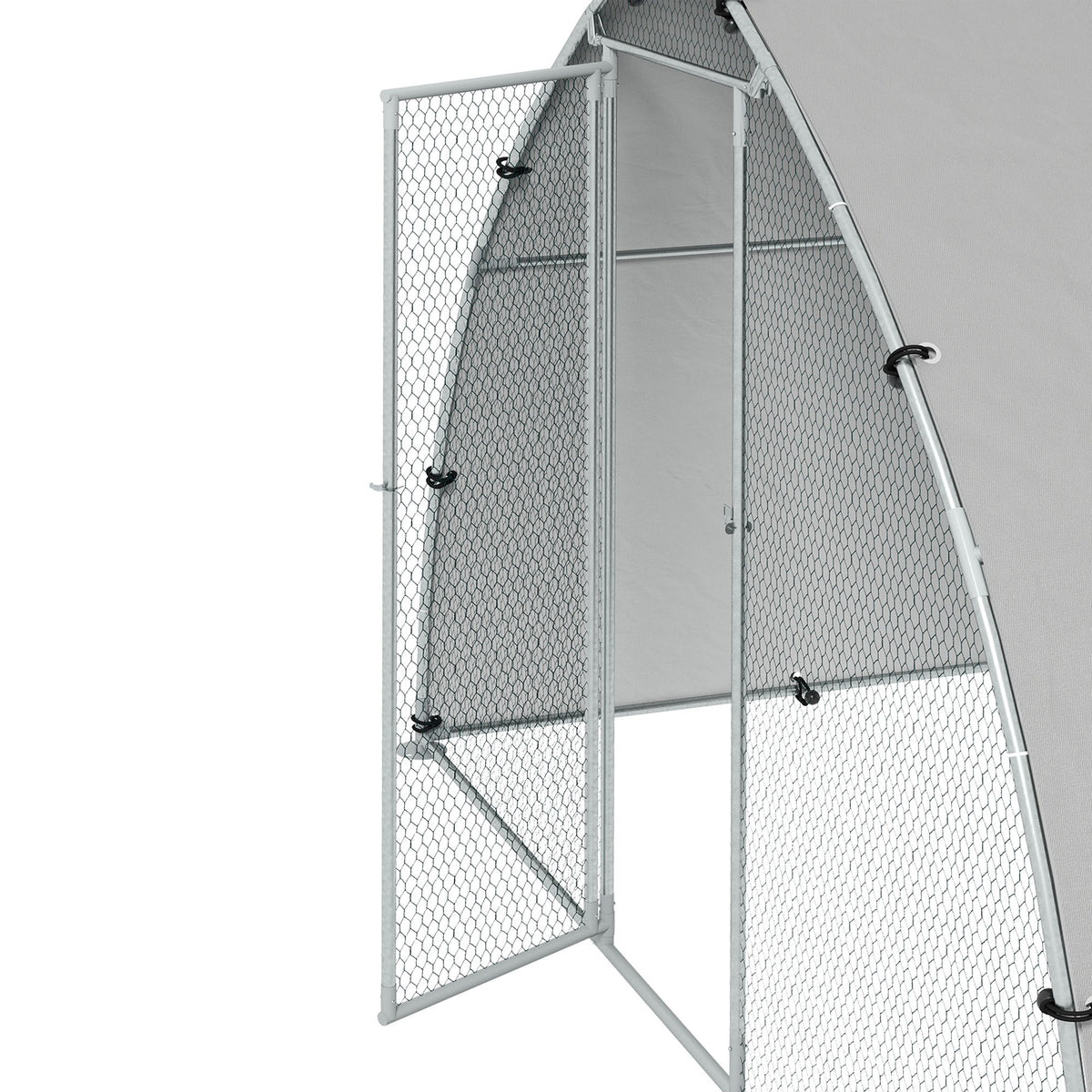 Grand enclos poulailler chenil volière extérieure 5,75m² toit anti-UV toit anti-UV, acier galvanisé, porte verouillable
