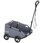 Poussette pour chien poussette petit chien pliable à 4 roues avec tige de poussée réglable 53 x 45 x 28 cm gris