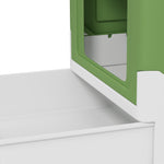 Lettiera per gatti pieghevole con doppia porta a battente e apertura superiore, paletta inclusa, 47,5 x 35,5 x 36,7 cm, verde avocado