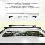 Barres de Toit de Voiture Transversales, Verrouillables avec 2 Clés, Alliage d'Aluminium, Charge 75 kg, Argenté