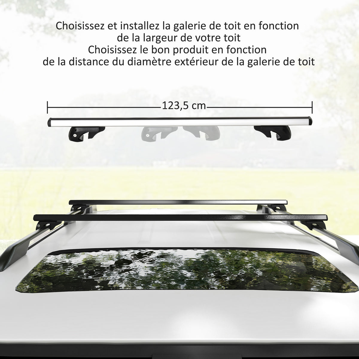 Barres de Toit de Voiture Transversales, Verrouillables avec 2 Clés, Alliage d'Aluminium, Charge 75 kg, Argenté