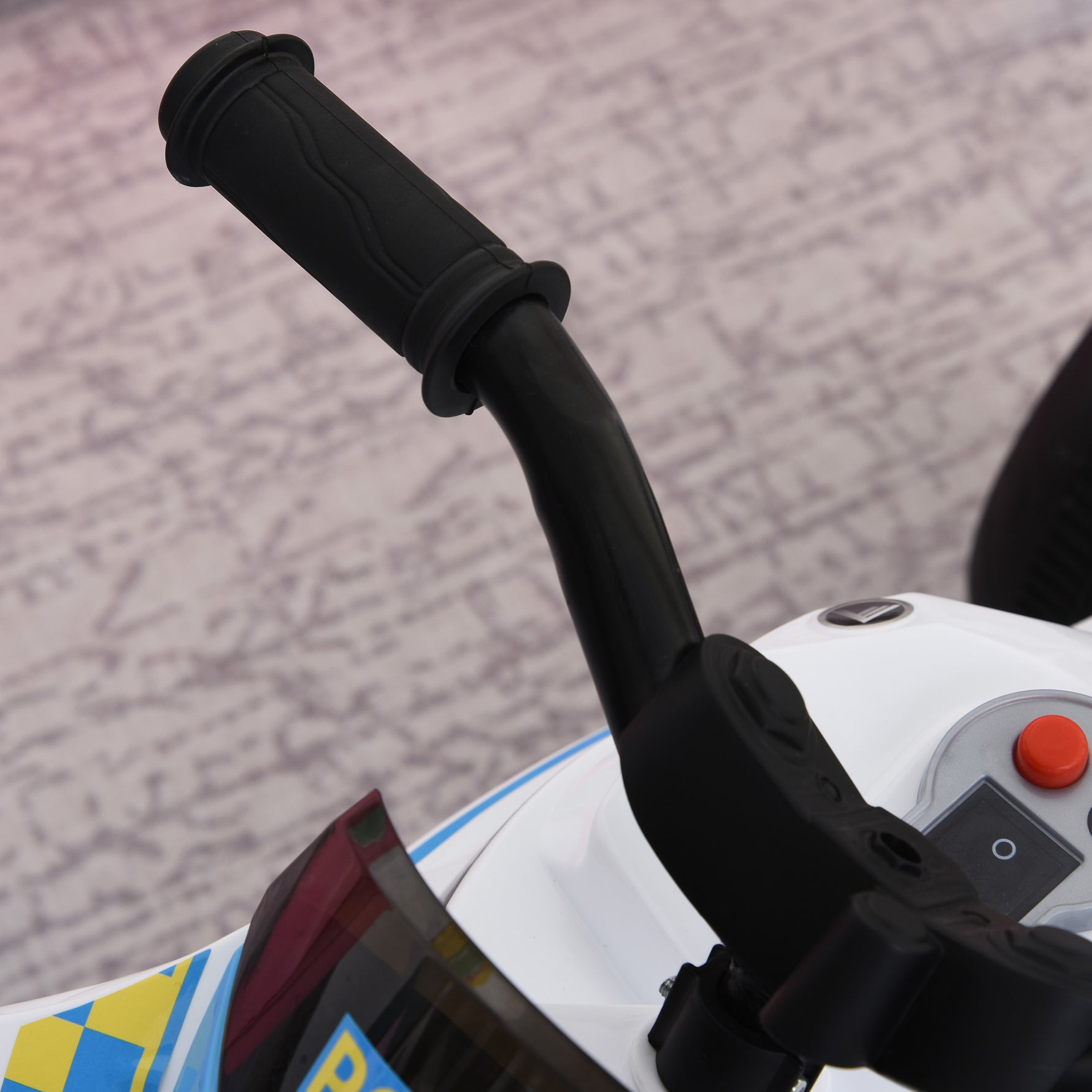 Porteur Enfants Moto de Course Effets musicaux et Lumineux Coffre Rangement Bleu Blanc