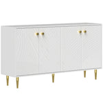 Buffet salon meuble de rangement avec étagères réglables, placards à portes, 140 x 35 x 77,5 cm, blanc