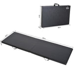 Tapis de gymnastique yoga pilates fitness pliable portable grand confort 180L x 60l x 5H cm revêtement synthétique noir