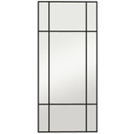 Leiho estiloko hormako ispilu angeluzuzena, horizontala edo bertikala, 4 kakorekin, metalezko marko beltza - 110x50 cm