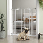 Barrière de sécurité animaux de 104,1H cm avec porte fermeture automatique système de double verrouillage blanc