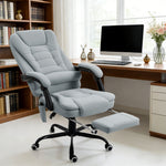 Fauteuil de bureau massant, chaise de bureau avec hauteur réglable, dossier inclinable et télécommande filaire, gris
