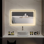 Miroir salle de bain éclairage LED miroir lumineux salle de bain mural interrupteur tactile lumière 3 couleurs 100 x 60 cm