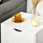 Table de chevet table de nuit avec 2 tiroirs, style scandinave pour chambre à coucher, salon, 40 x 35 x 50,5 cm, blanc