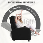 Fauteuil relax fauteuil inclinable salon fauteuil de relaxation - dossier réglable jusqu'à 160° repose-pieds intégré