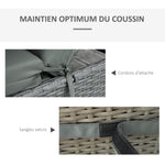 Lot de 2 Matelas pour Chaise Longue transat Bain de Soleil avec Sangles d'attache pour Jardin MATELAS