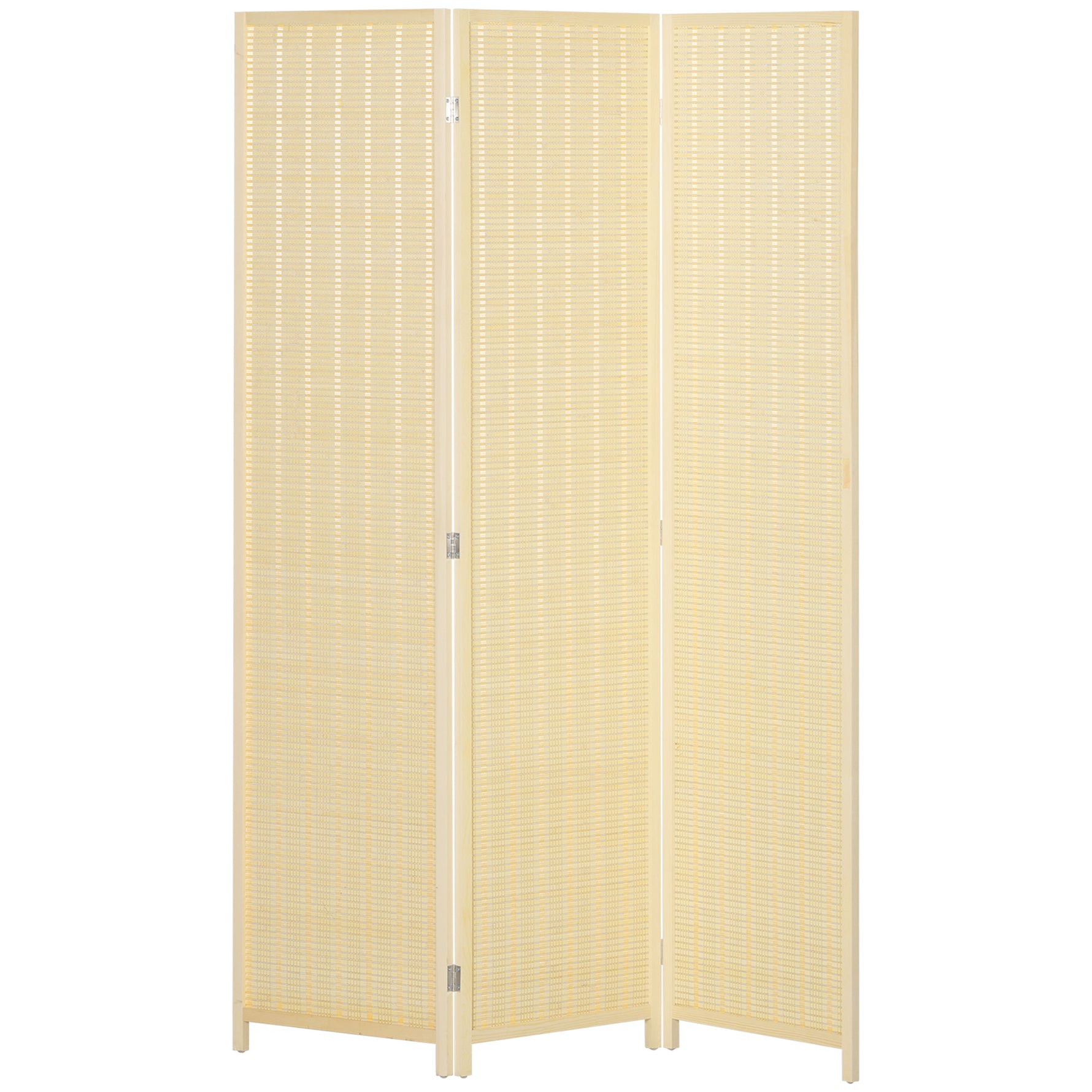 Paravent en bois séparateur de pièce closion de séparation pliable 3 panneaux 135 x 180 cm bois naturel