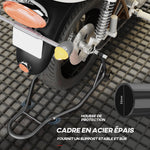 Support béquille de moto arrière support de roue lève moto arrière sur roulettes avec bobine de bras oscillant U, noir