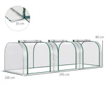 Mini Serre de Jardin Serre à tomates 3L x 1l x 0,8H m Acier PVC 140 g/m² Anti-UV 3 fenêtres Vert et Transparent