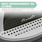 Maison de toilette pour chat bac à litière fermé chat poignée de transport porte translucide 40,5 x 52 x 39 cm gris