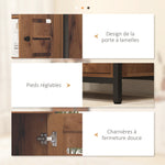 Meuble de salle de bain sur pied design industriel structure acier 3 étagères ouvertes 60 x 30 x 85 cm marron rustique
