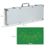 Mallette de Poker Coffret de Poker Complet avec 500 jetons 5 dés 2 Jeux de Cartes 3 boutons 1 Tapis en Feutre