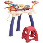 Ensemble de musique 2 en 1 pour enfant piano et batterie électronique avec micro et tabouret