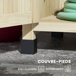 Table de rempotage table de jardinage placard et étagères et plateau patins antidérapants 90,5x41x124,5cm bois naturel