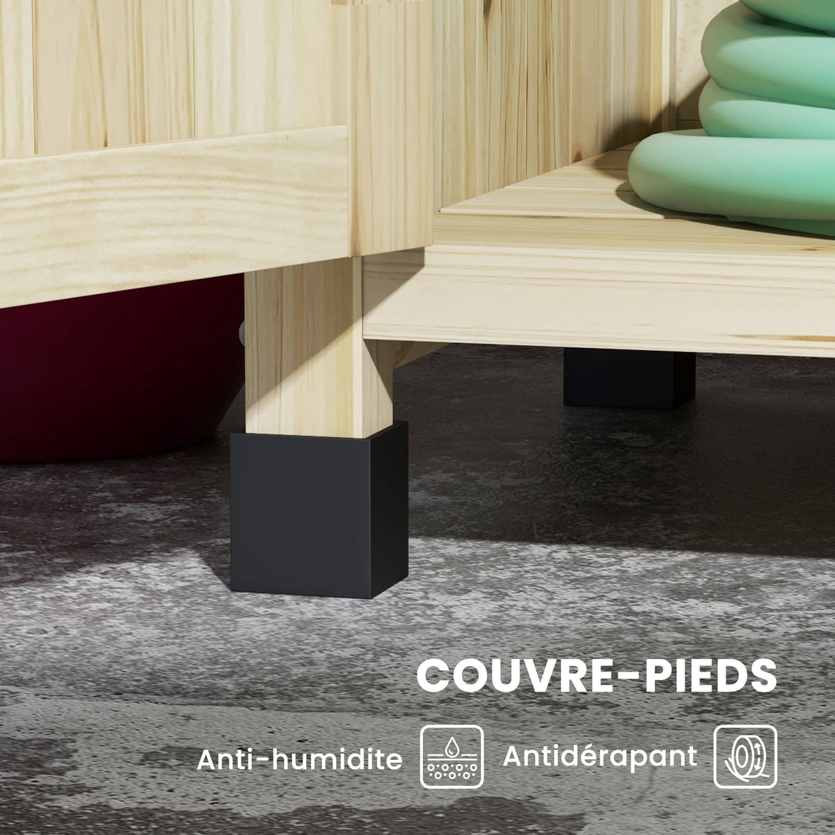 Table de rempotage table de jardinage placard et étagères et plateau patins antidérapants 90,5x41x124,5cm bois naturel