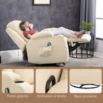 Fauteuil de Massage et Relaxation Chauffant 360° pivotant inclinable manuellement Repose-Pied télécommande