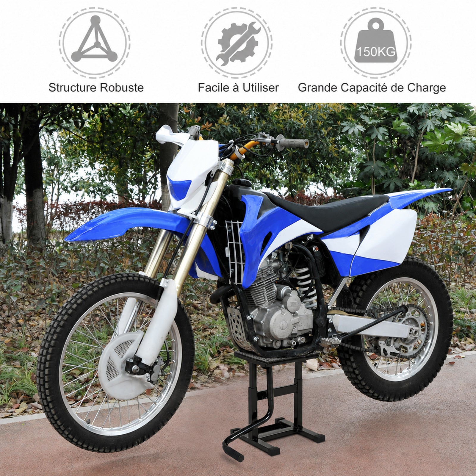 Support universel de moto réglable cric hydraulique lève moto béquille d'atelier stand moto tout-terrain moto cross supermotard noir