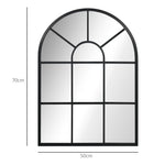 Miroir mural en métal cadre doré en forme de voûtée – 70 x 50 cm – décoration pour entrée ,chambre à coucher, salon